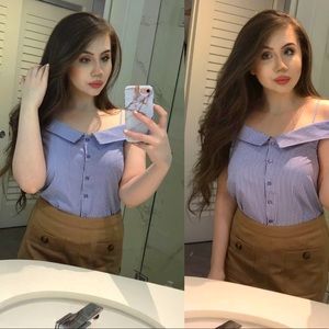 Off the shoulder stripe top